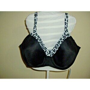 New Leading Lady Plus Size 50DD Black, Leopard Bra Wide Band Adjustable Straps